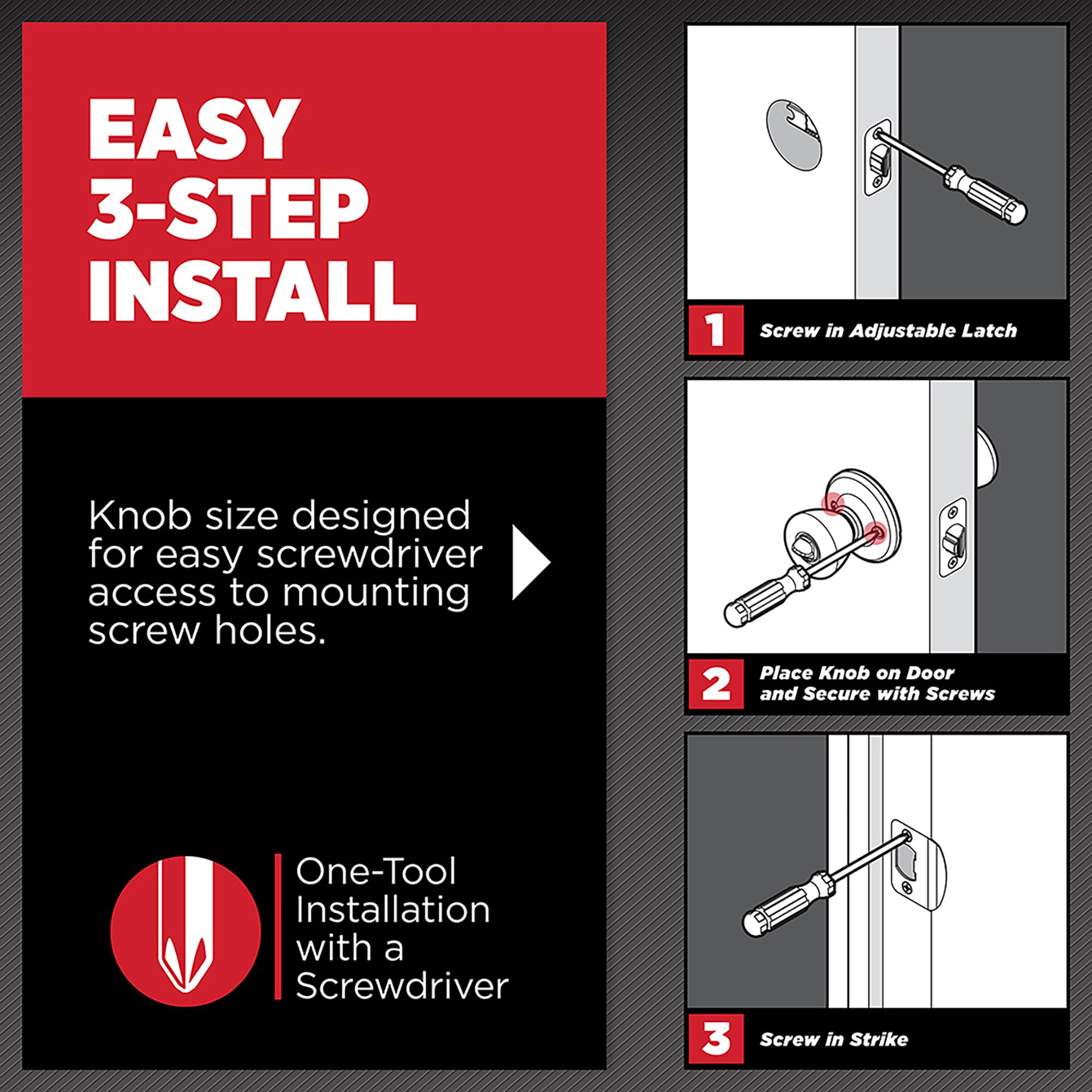 Kwikset 97402-794 Hancock Keyed Entry Knob featuring SmartKey in Satin Nickel