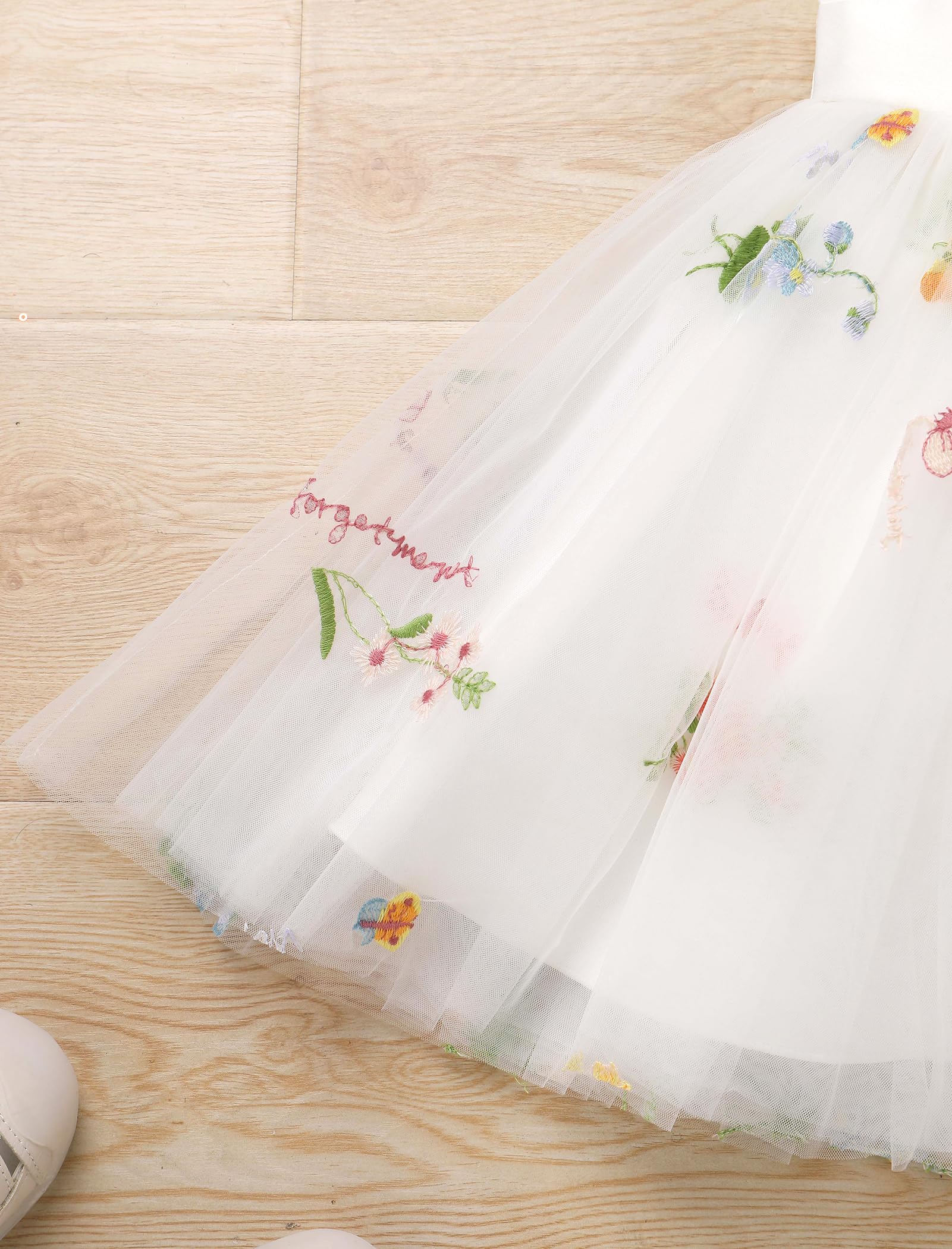 IDOPIP Mangas Volantes Niño Niña Vestido De Bebé Chica Línea A Tul Tutu Vestido Con Cabeza De Noche Vestido De Novia Vestidos De Fiesta De Lentejuelas Estrellas Fresas Bordado De Flores