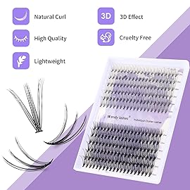 Cluster Eyelashes 10D/20D 240PCS 12-16mm Mixed Individual Lashes CC Curl 0.07mm Matte Black Cluster Eyelash Extensions Soft Lightweight Individual Lashes Cluster 3D Effect (10/20D-CC, 12-16mm Mixed)