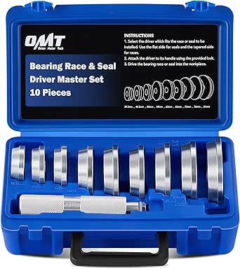 Orion Motor Tech Bearing Press Kit, 10pc Bearing Race and Seal Driver Set with Seal Driver and 9 Bearing Adapters, Seal Installer Bearing Driver Kit for Bearing Installation, with Blue Case