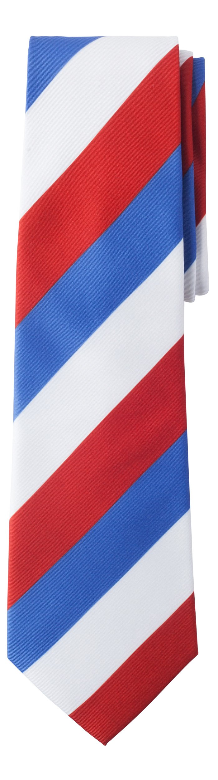 Jacob AlexanderFrance Country Flag Colors Men's Necktie - Diagonal Blue White Red French Colors Design, Red, One size