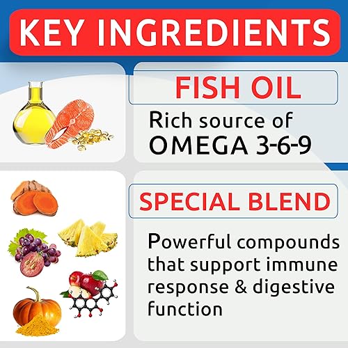 Miniatura 5 de Golosinas para perros para aliviar la alergia - Omega 3 + calabaza + enzimas - Alivio de la picazón en la piel - Alergias estacionales - Antipicazón