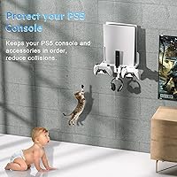 Vista 4 de Allnice PS5 Wall Mount, 5 IN 1 Playstation 5 Wall Mount (Disc and Digital Edition) Wall Bracket for Playstation 5 with Detachable Controller Holder