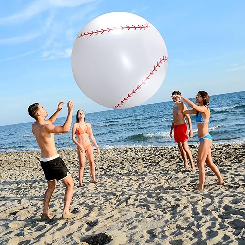 Miniatura 5 de Lewtemi Pelotas deportivas inflables gigantes grandes, pelota de playa, béisbol, fútbol, arco iris, baloncesto, fútbol para deportes, fiestas de