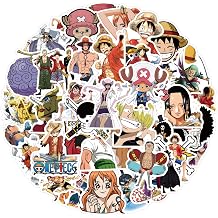 50pcs One Piece Stickers for Teen Water Bottle, Cool Anime Cartoon Waterproof Vinyl Decal for Adult Kids Phone Computer Notebook Laptop Travel Case Guitar Skateboard Scrapbook
