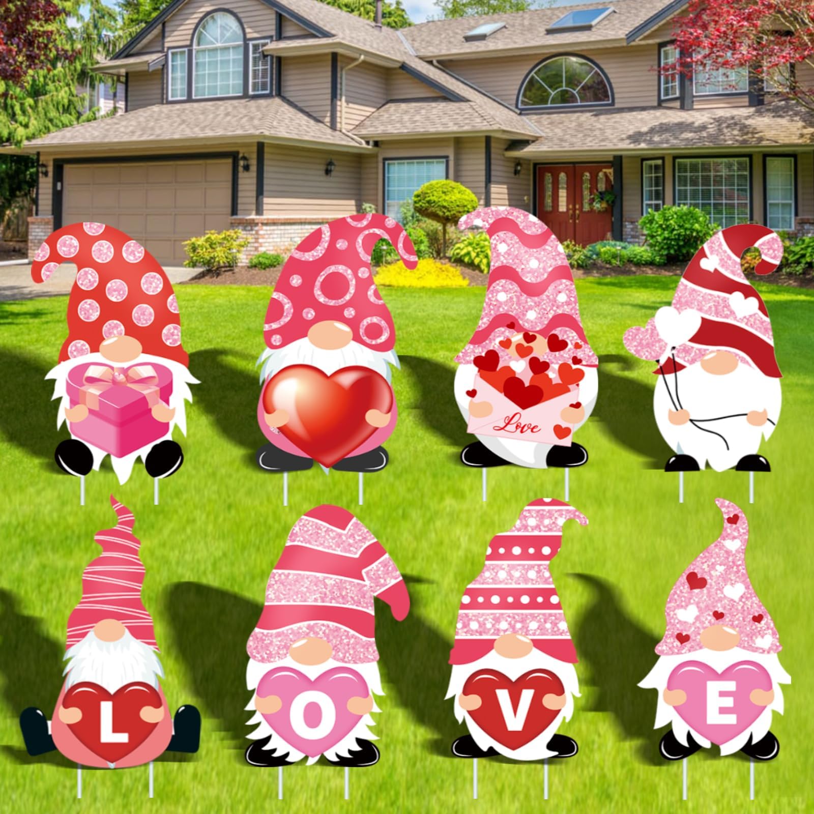 Valentines Day Decorations Outdoor Yard Signs 2pcs