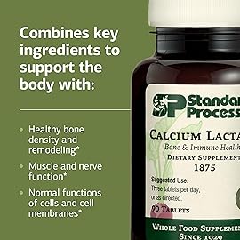 Standard Process Calcium Lactate - Bone Density & Immune Health Support - Aids Blood Clotting & Normal Cell Function - Vegan, Gluten-Free, Non-Dairy, Non-Soy & Non-Grain - 90 Tablets (30 Servings)