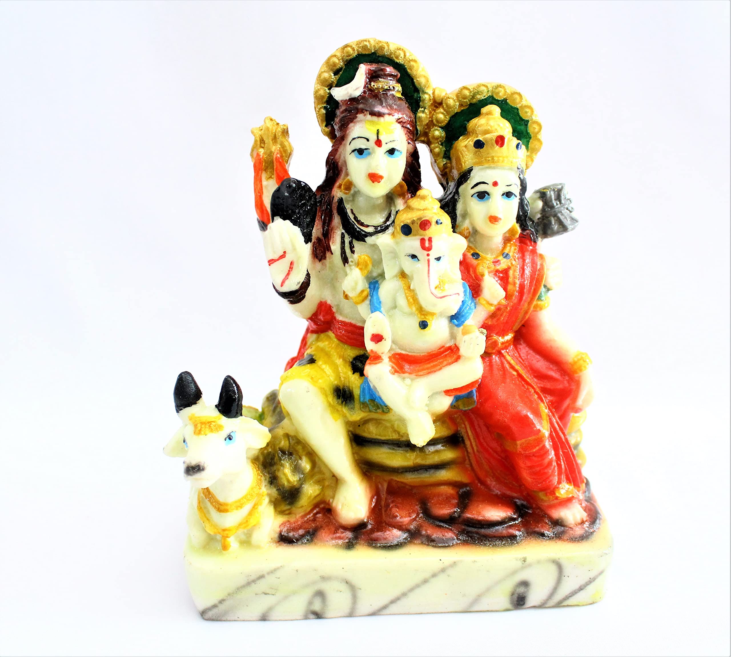 Buy Lord Shiva Parvati and Ganesha Murti with Nandi/Shiv Family Idol