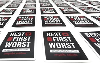 Best First Worst Card Game For Couples - Conversation Starter Cards For Date Night & Connection