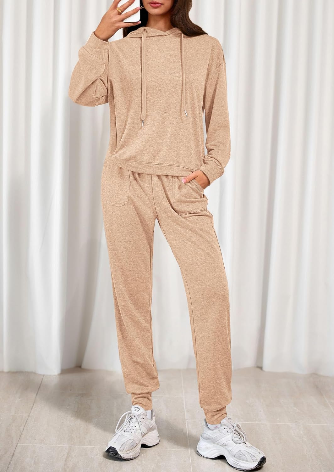 PRETTYGARDEN Women's 2 Piece Lounge Sets Fall Clothes Hoodies Sweatshirt Joggers Sweatpants Sweatsuits 2026 Airport Outfits - Image 2