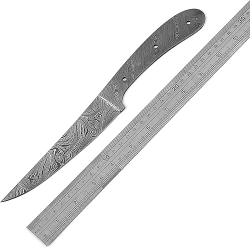 Miniatura 5 de Filete de pescado hoja en blanco 11.00 "Damasco acero mano forjado cuchillo de caza fabricación suministros AB87