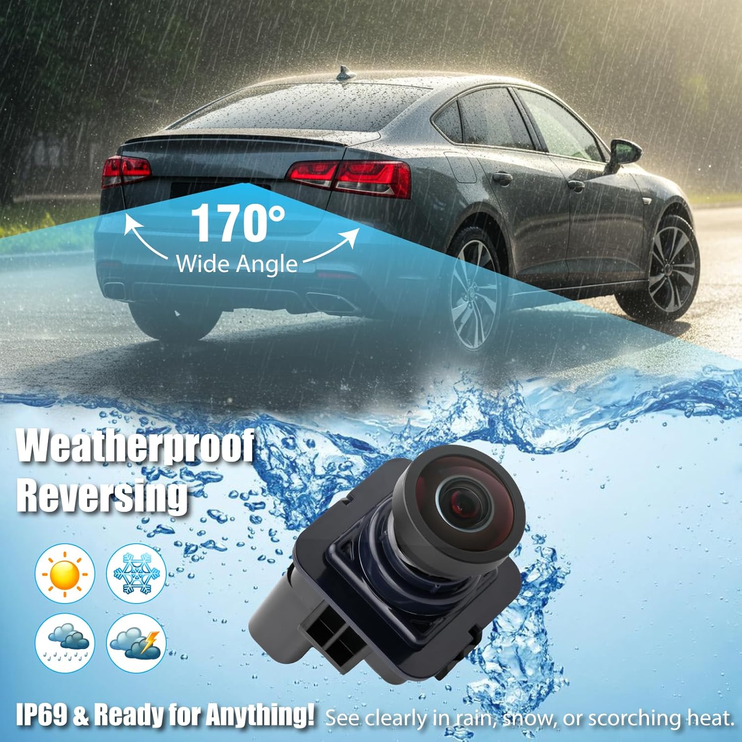 FR3Z19G490A Rear View Backup Camera Compatible with F-150 2011 2012 2013 2014 Mustang 2015 2016 2017 2018