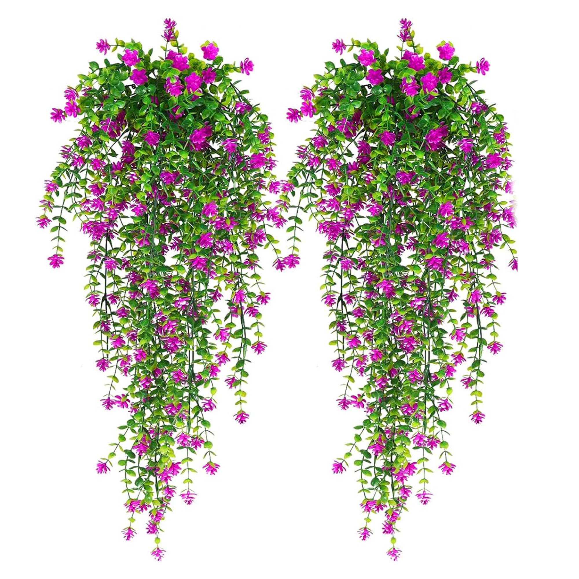 LONGHAO2 x Artificial Hanging Plants, Artificial Hanging Plants, Painted Artificial Pendants, Hanging Artificial Flowers Decoration, for Home Wall Decoration (Red)