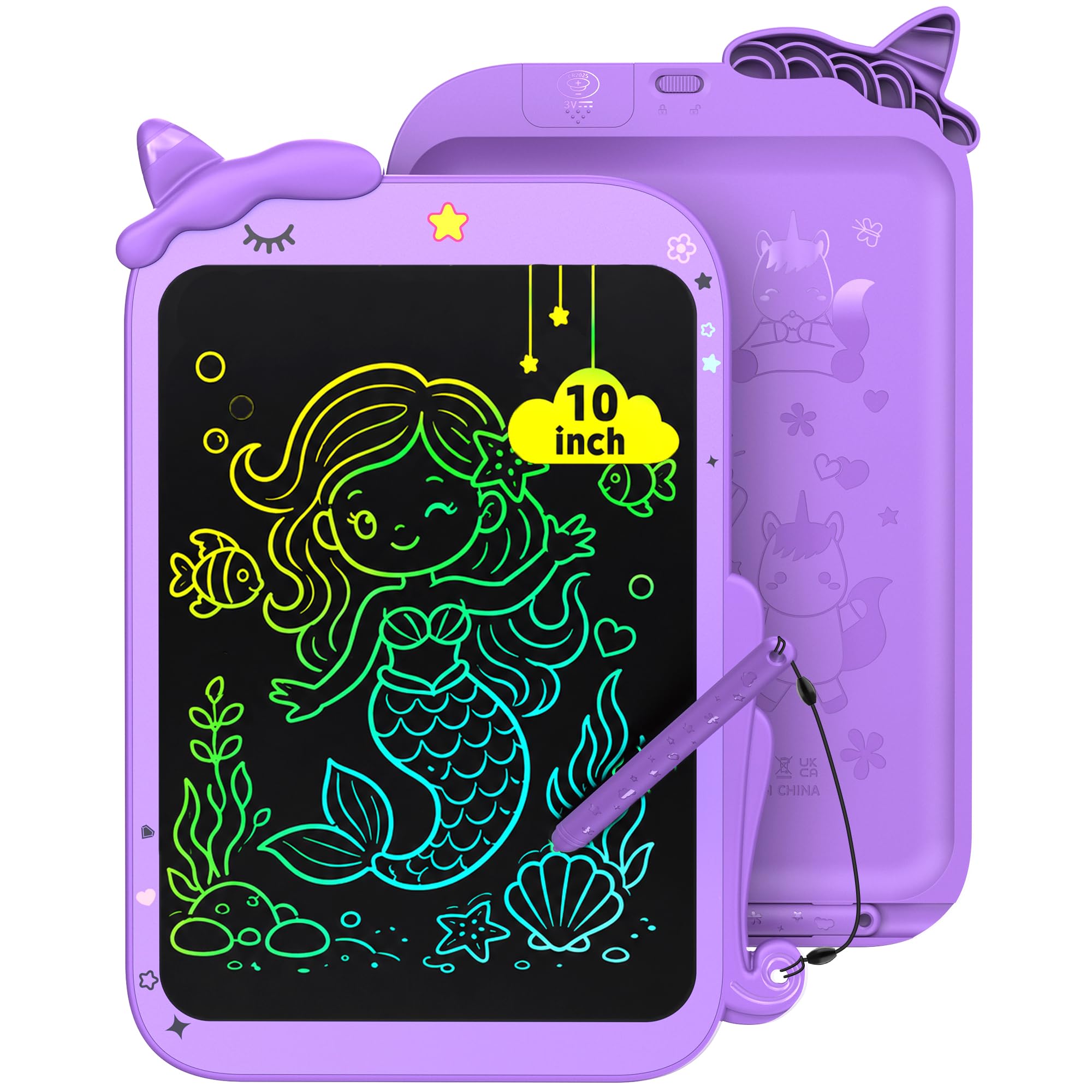 ORSEN Toys for 3 4 5 6 7 8 Year Old Boys Girls Gifts, LCD Writing Tablet 10inch Kids Toys Doodle Board, Dinosaur Drawing Pad for Kids 3 4 5 Year Old Boy Girl Birthday Gifts (Puple) — image 1