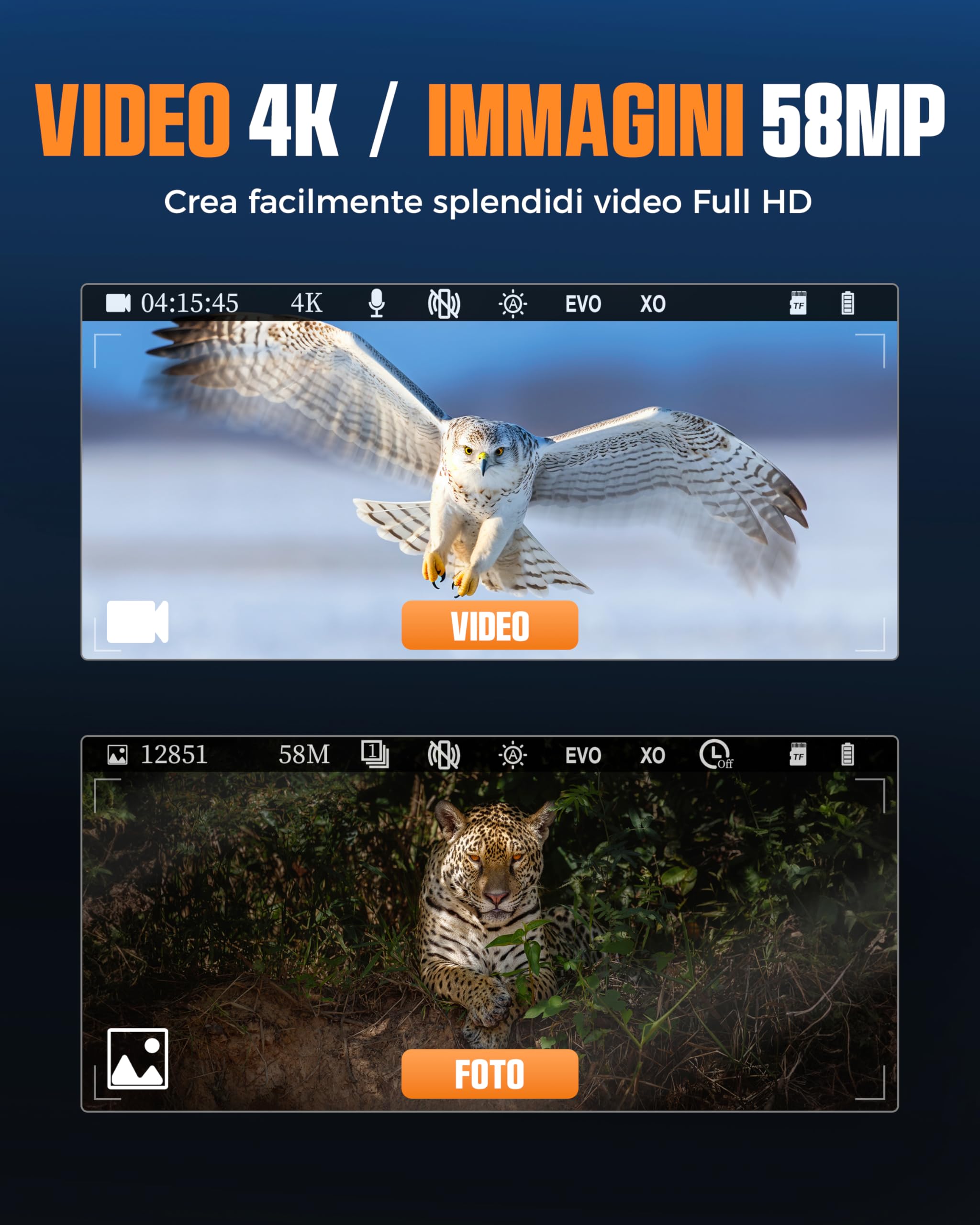 Visore Notturno, CIGMAN 4K Binocolo Visore Notturno con Portata di 1490FT/600M, 58MP HD Visione Notturna Ricaricabile con Zoom Digital 5X, con Torcia Elettrica, per la Caccia, Birdwatching, Campeggio