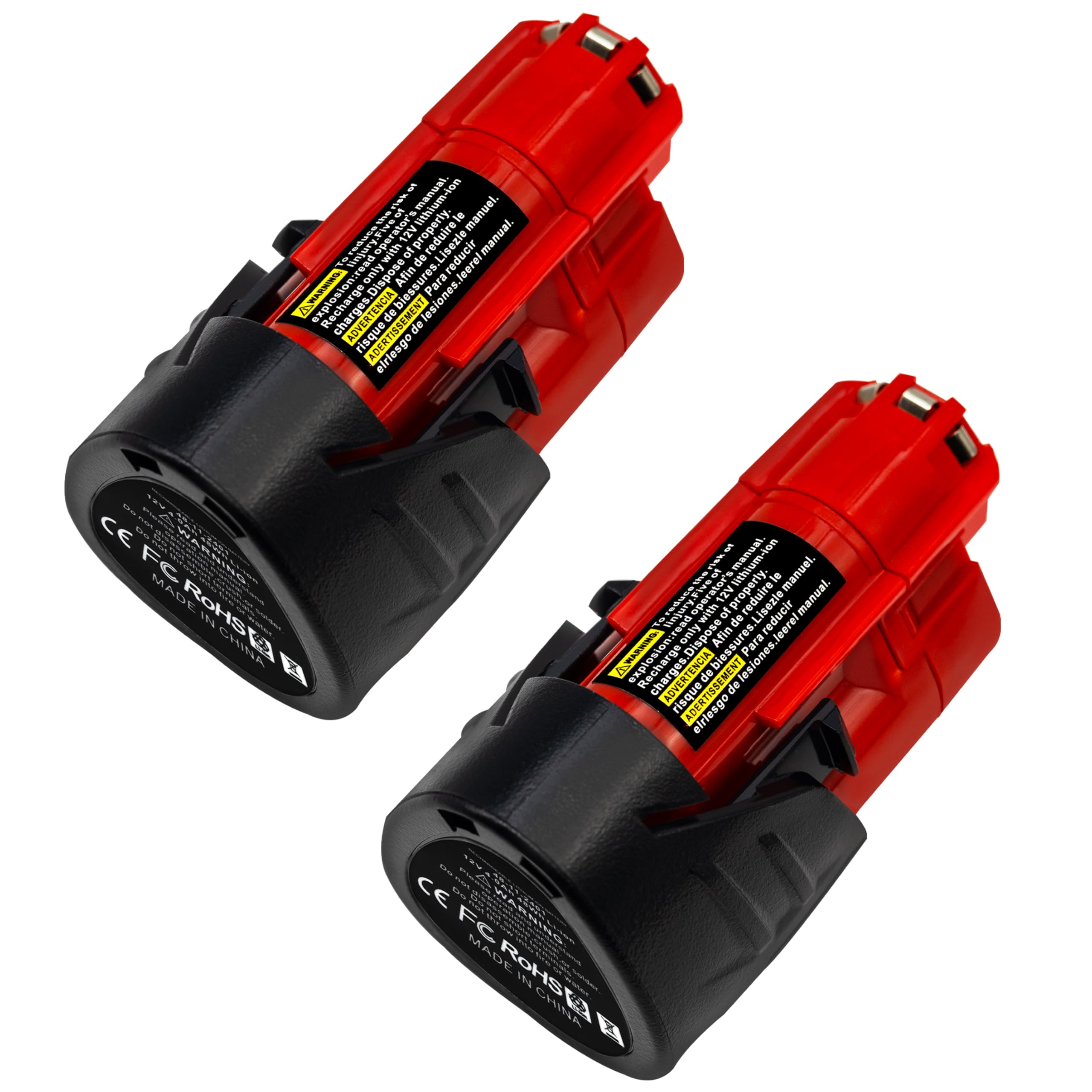 Bmcot 2 Packs 4.0Ah Replacement Battery Compatible with Milwaukee 12V Lithium Ion Battery 48-11-2420 48-11-2440 48-11-2402 48-11-2411 48-11-2412