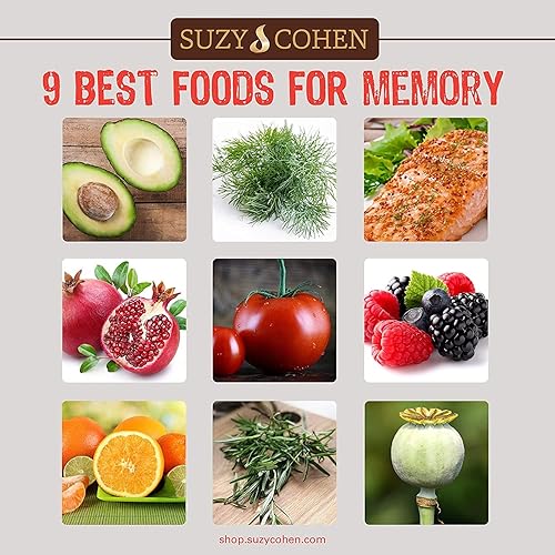 Miniatura 2 de Suzy Cohen Memory Script con melena de león, fosfatidilserina, extracto de té verde y ginkgo - Suplemento de apoyo cerebral para la concentración -