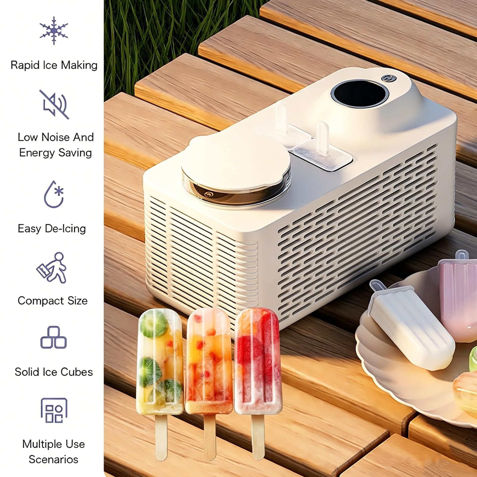 Generico Macchina for Il Ghiaccio for Auto, Macchina for Ghiaccio for Auto, Compatibile con Veicoli a 12 V e Alimentazione Domestica, Mini Macchina for Ghiaccio Portatile Macchina(Purple)