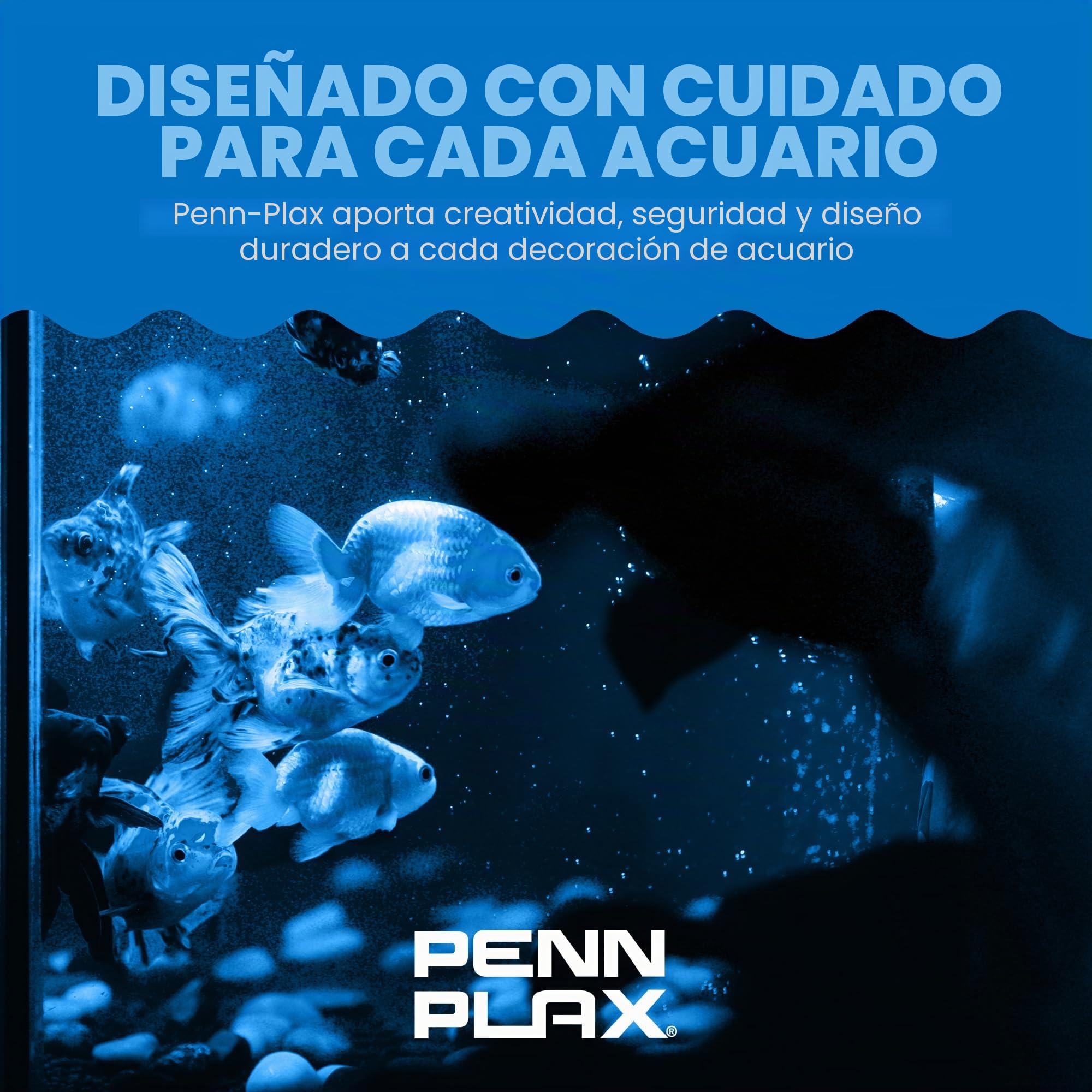 Vitakraft Penn-Plax Castillo Decorativo para Acuario, Parte B, marrón Oscuro, Crema, Azul