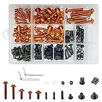 Vista 8 de Kit de pernos de carenado de motocicleta, 210 piezas, aleación de aluminio, tornillos M5 M6, tornillos universales coloridos, kit de clips de tuerca