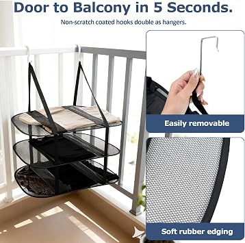 2Pcs Over The Door Drying Rack with 4 Hooks,3 Tier Sweater Drying Rack with Fixed Webbing,Large Folding Mesh Clothes Drying Rack for Dorms,Bathrooms and Bedroom(Black)