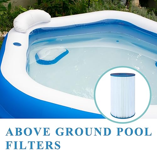 Miniatura 6 de Filtro de piscina compatible con filtro de piscina tipo B, repuesto 29005E, paquete de 3