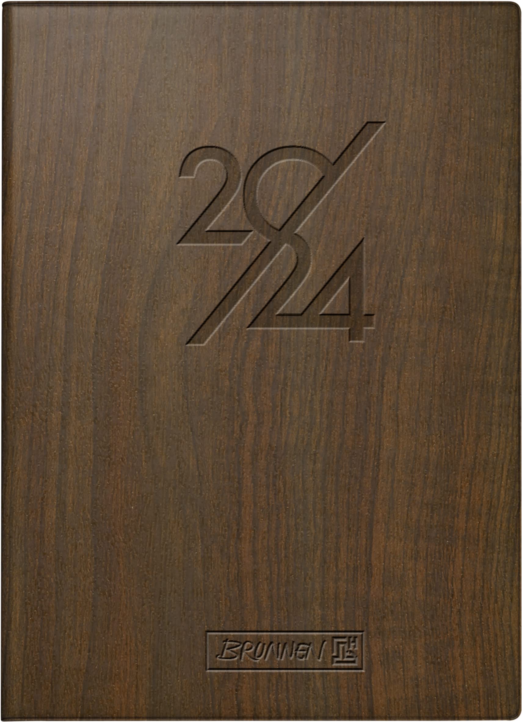 BRUNNEN Weekly calendar "Nature" model 731 2024, 2 pages = 1 week, sheet size 10 x 14 cm, brown