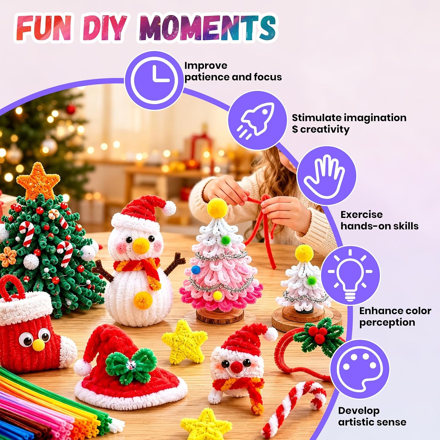 4000 PCS 40 Colors Pipe Cleaners, Pipe Cleaners Bulk for Crafts, Multi-Color Chenille Stems for Projects Creative DIY Room Decor(12inch*6mm)