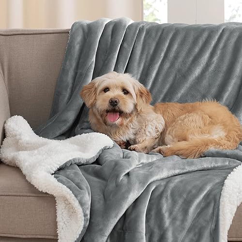 Miniatura 7 de NICETOWN Manta Sherpa gruesa, suave, cómoda, gris claro, ligera de doble cara, manta de forro polar para autocaravana, acogedora manta cálida para