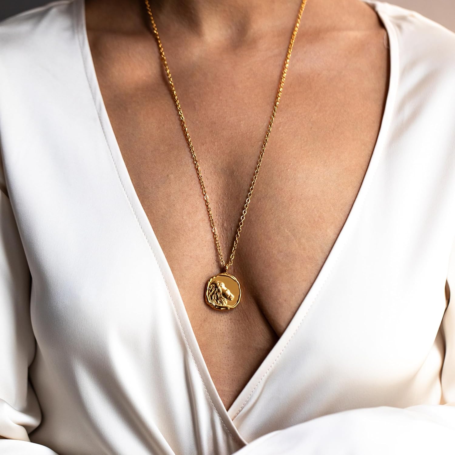 MignonandMignon Wax Seal Zodiac Necklace,Engravable Cancer Pendant Necklace for Her, Personalized Gold Pendant Jewelry for Her, Handmade June Birthday Gift for her - ZDS