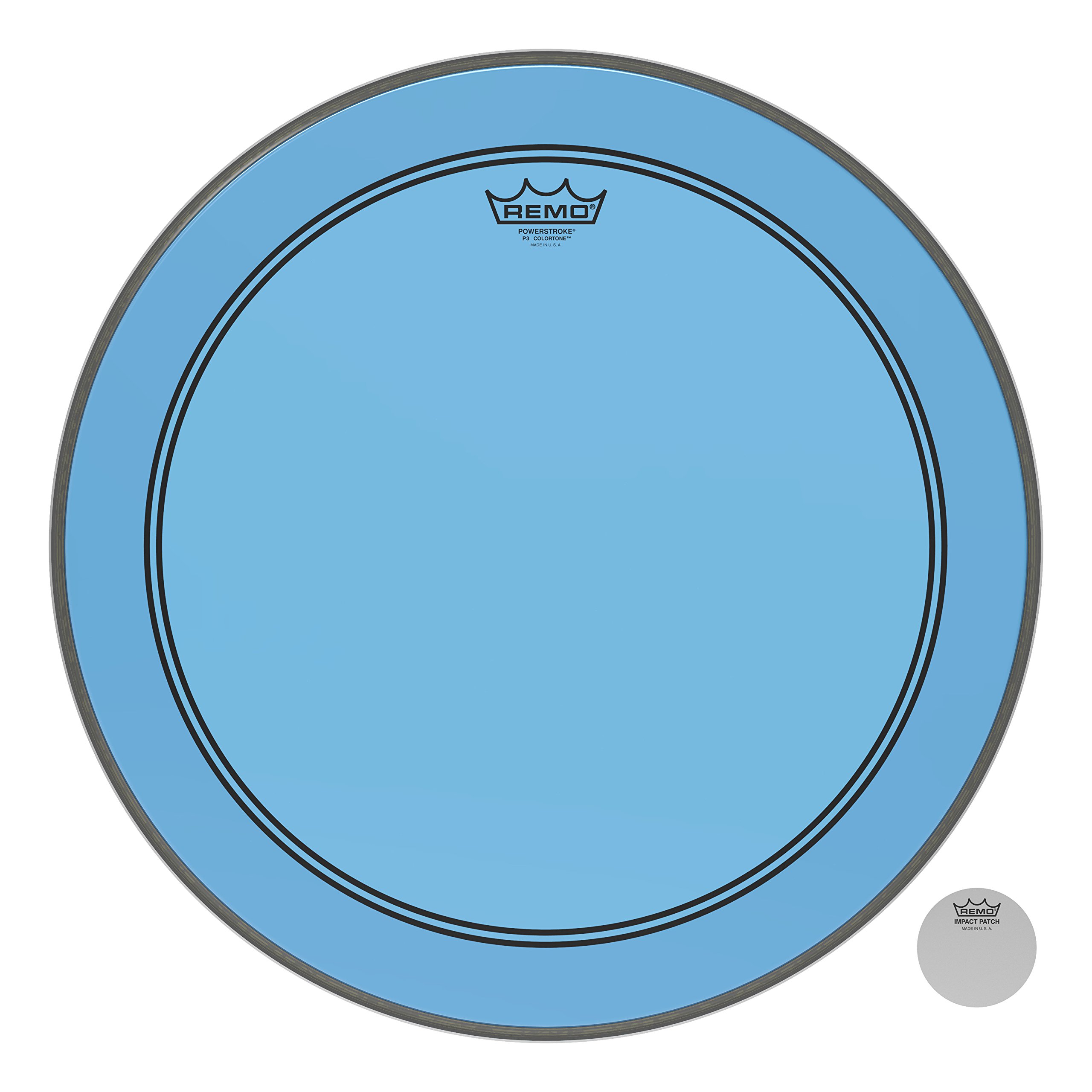 Remo Powerstroke 3 Colortone Blue Bass Schlagzeugfell Drum Head, 20" P3-1320-CT-BU