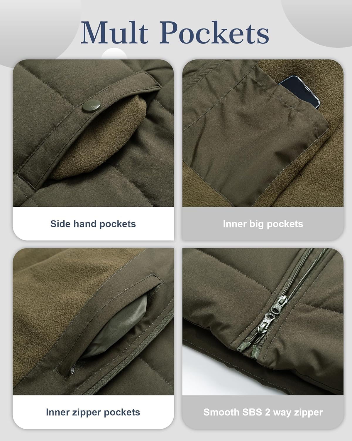 Chrisuno Women's Plus Size Winter Puffer Jacket Warm Long Winter Coats Quilted Waterproof Fleece Lined Detachable Fur Hood - Image 7