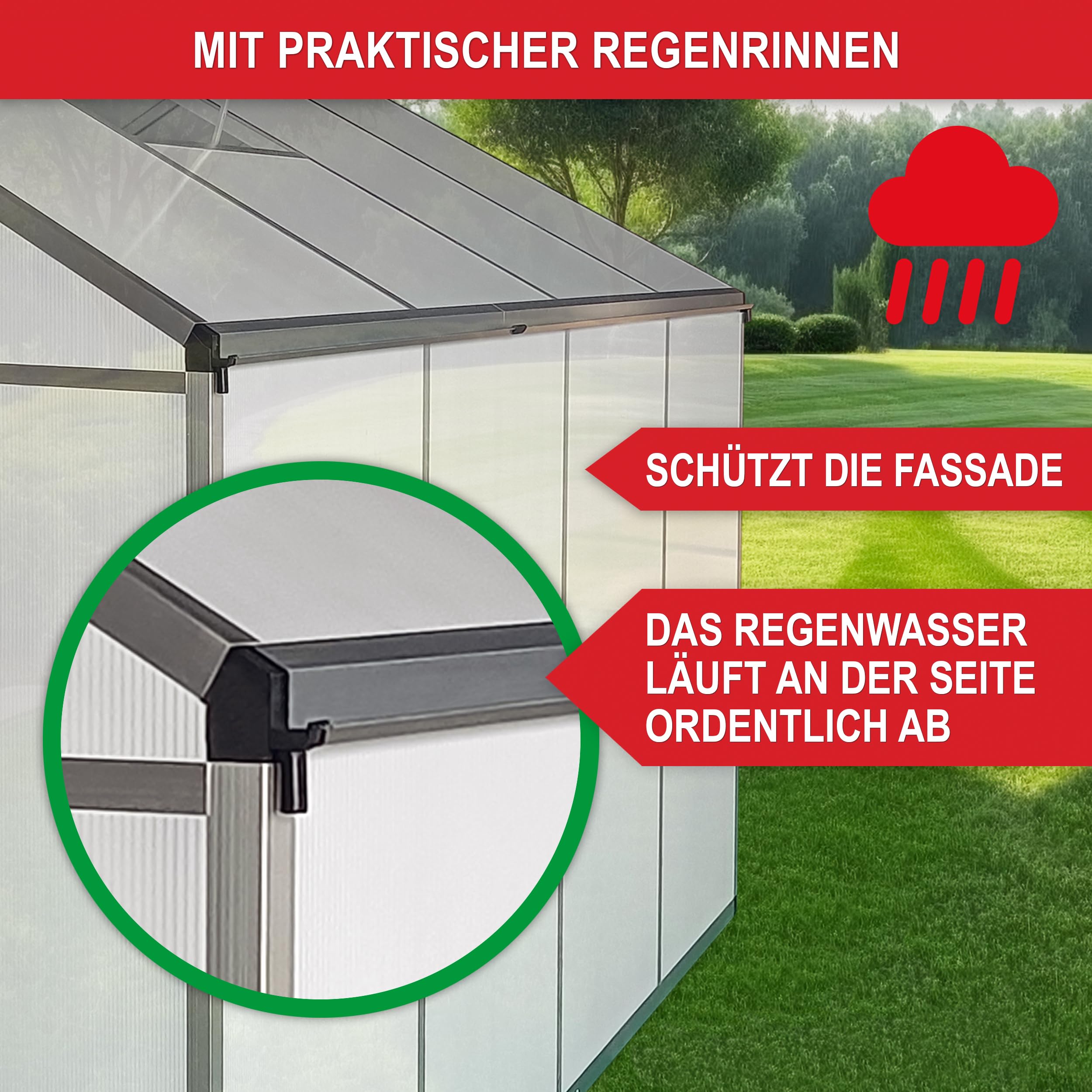 ONBEST stabiles Aluminium Gewächshaus mit Dachfenster – Garten Frühbeet ideal für die Anzucht von Tomaten Blumen – vielseitig nutzbar als Treibhaus, Tomatengewächshaus Pflanzenhaus (XXL)