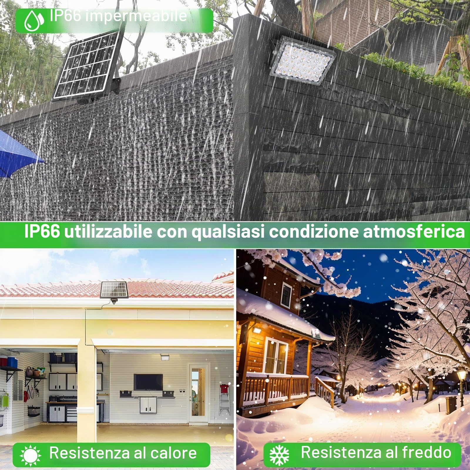 CLY Faretto LED Da Esterno Solare 30W 2600LM Faro LED Esterno 2700K-6500K | Con Pannello Solari Luce Solare Esterno 2 Modalità Dinamiche Timer 5000mAh Faretti Solari Impermeabile IP66 Per Giardino