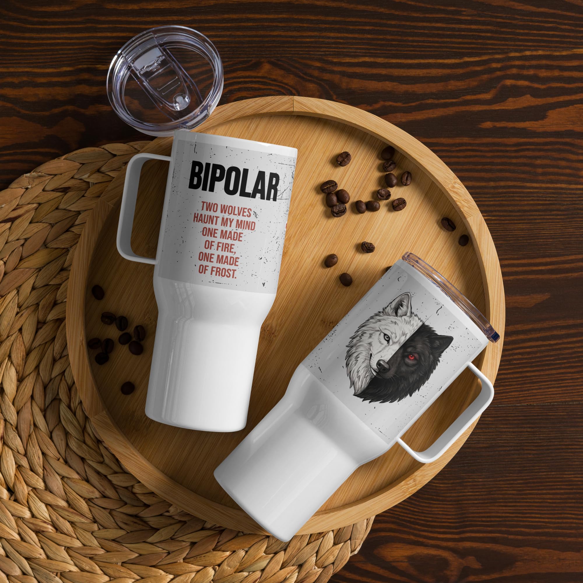 Taza de Viaje Trastorno Bipolar con Asa, Regalo para Adultos Bipolares