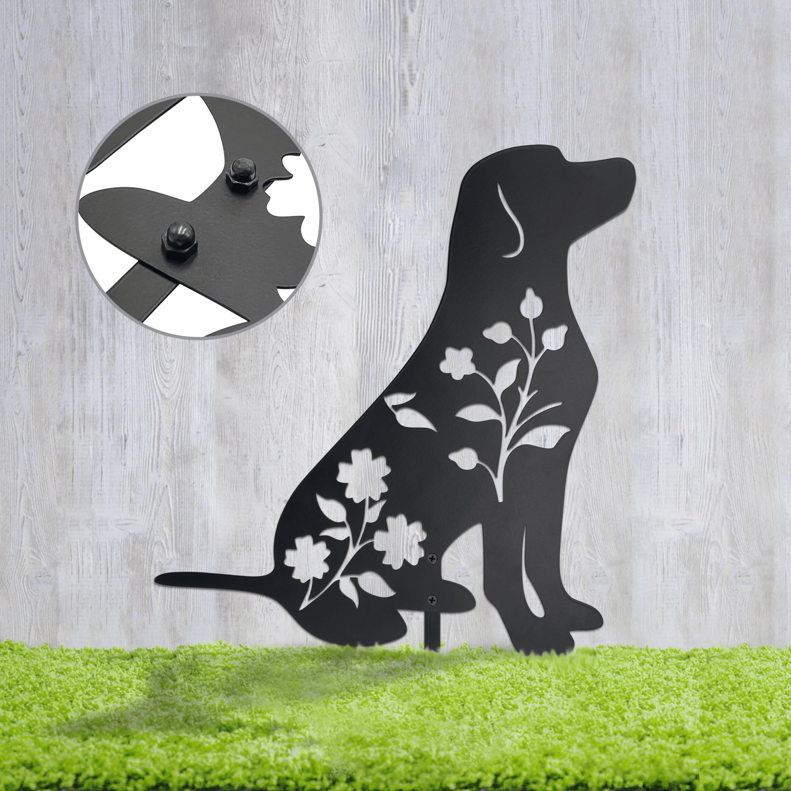 Labrador Retriever Garden Stake - Durable Outdoor Dog Statue for Lawn Décor