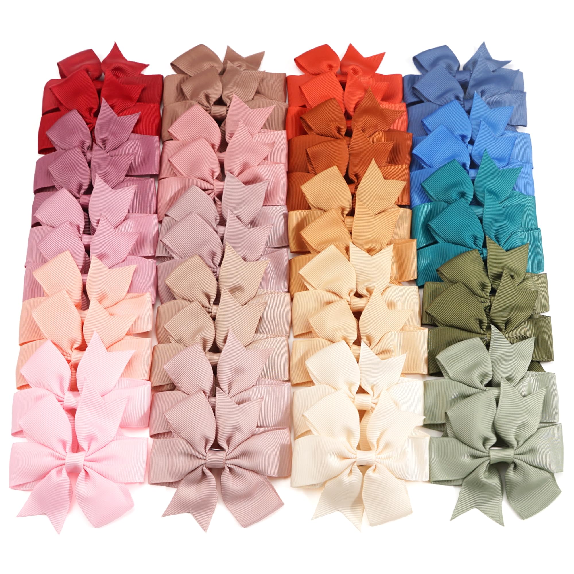 Cute Grosgrain Ribbon Hair Bows - 40 Piece Set -12 Cute Grosgrain Ribbon Hair Bows - 40 Piece Set -12