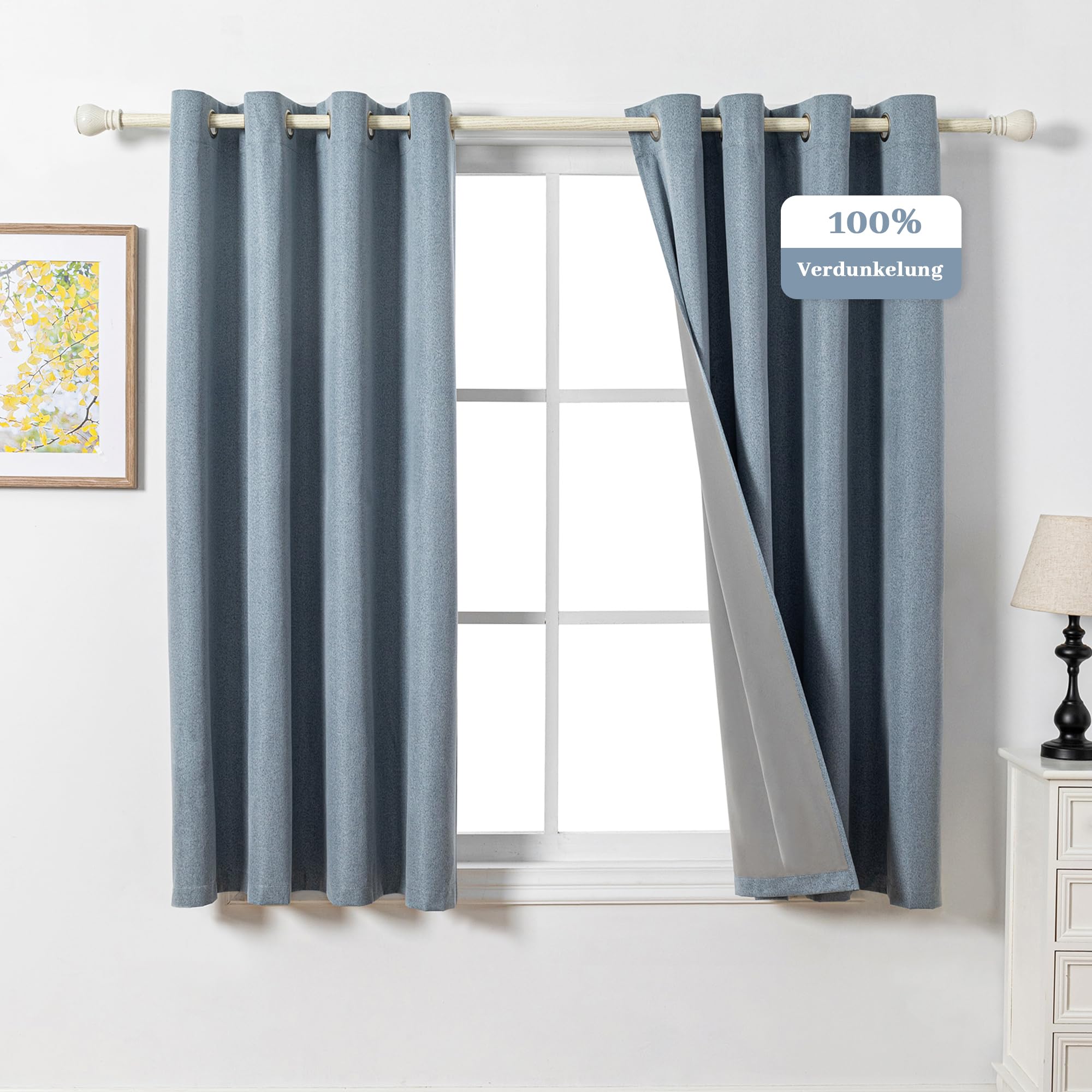 MYSKY HOME Rideau Occultant Thermiques Bleu Brouillard Lot de 2 140x160 OEKO-TEX STANDARD 100 pour Chambre Salon
MYSKY 
