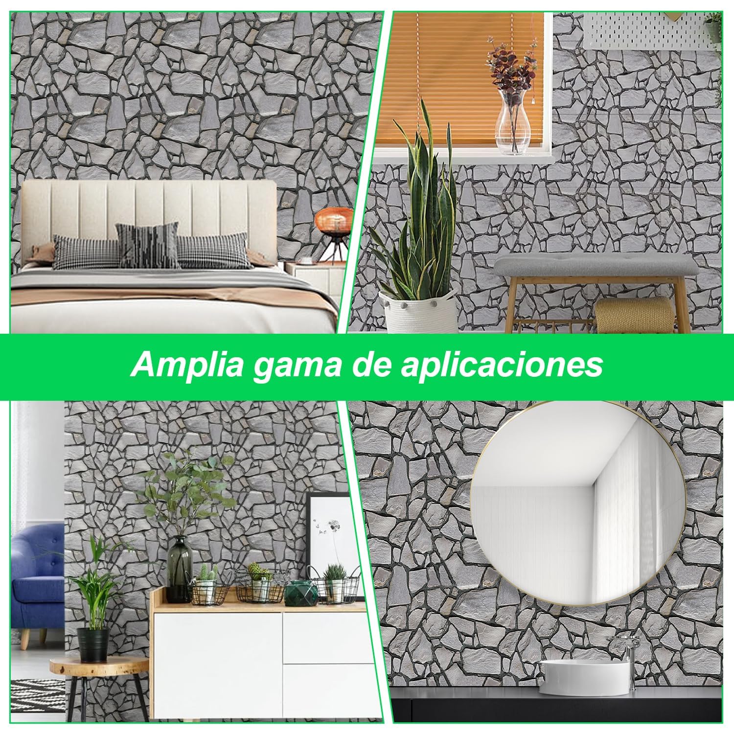 XMSZQU 40 Pezzi Pannelli Decorativi 3D PVC Impermeabile per Parete, Mattoni Adesivi per Porte a Muro Camera da Letto Cucina