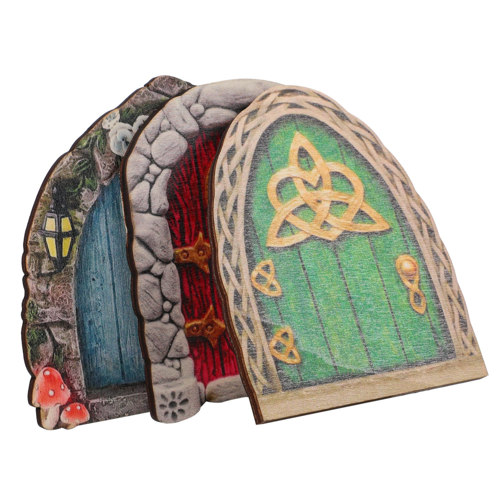 YARNOW 3kawałki Drewniane Drzwi Elfickie Do Ogrodu Miniaturowych Drzwi Do Dekoracji Diy Elfów Miniaturowego Krajobrazu i Ogrodu