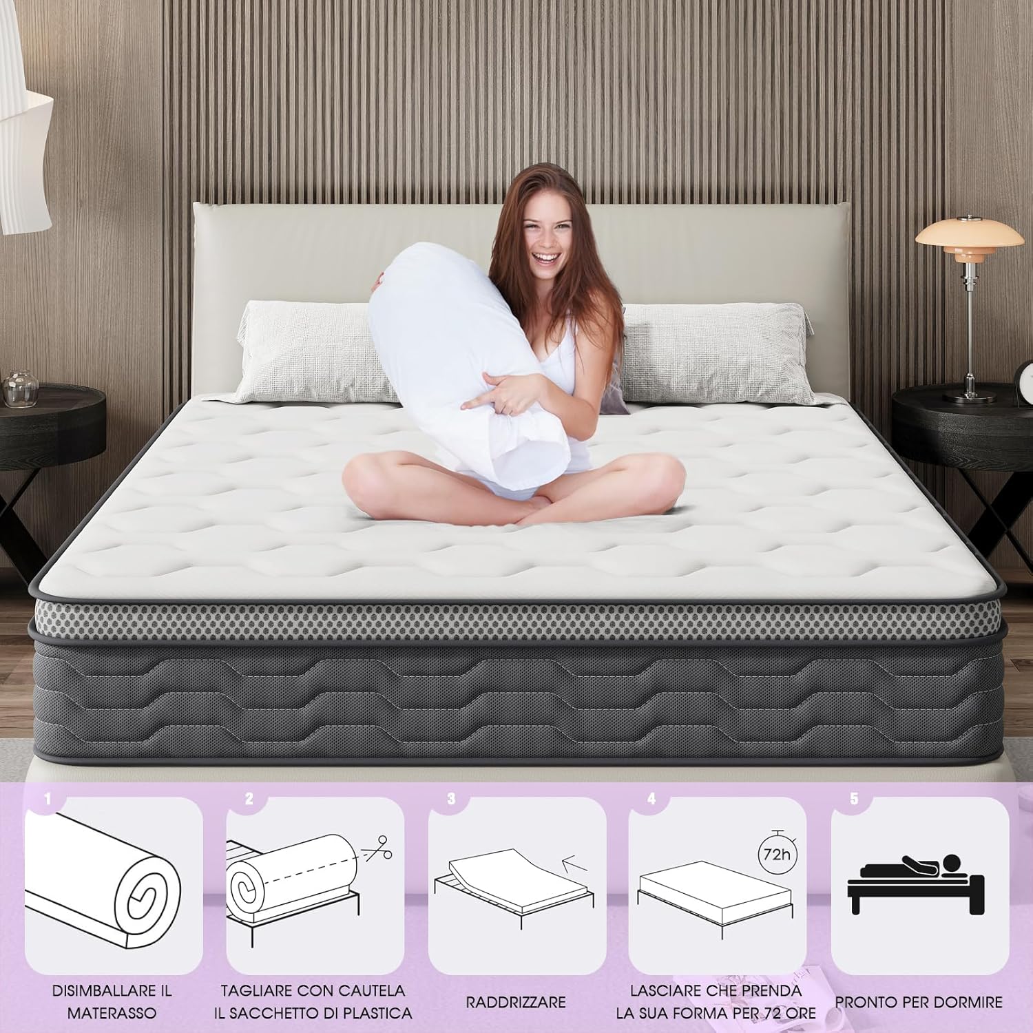 DEWINNER Materasso matrimoniale 160x190 immagine 3