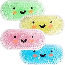 Hilph Poche de Glace Enfant, Poche de Glace Froid en Gel Chaudes et Froides Coloré, Réutilisable Poche de Froid Enfants Soulagement de la Douleur pour Enfant, 4 Paquets