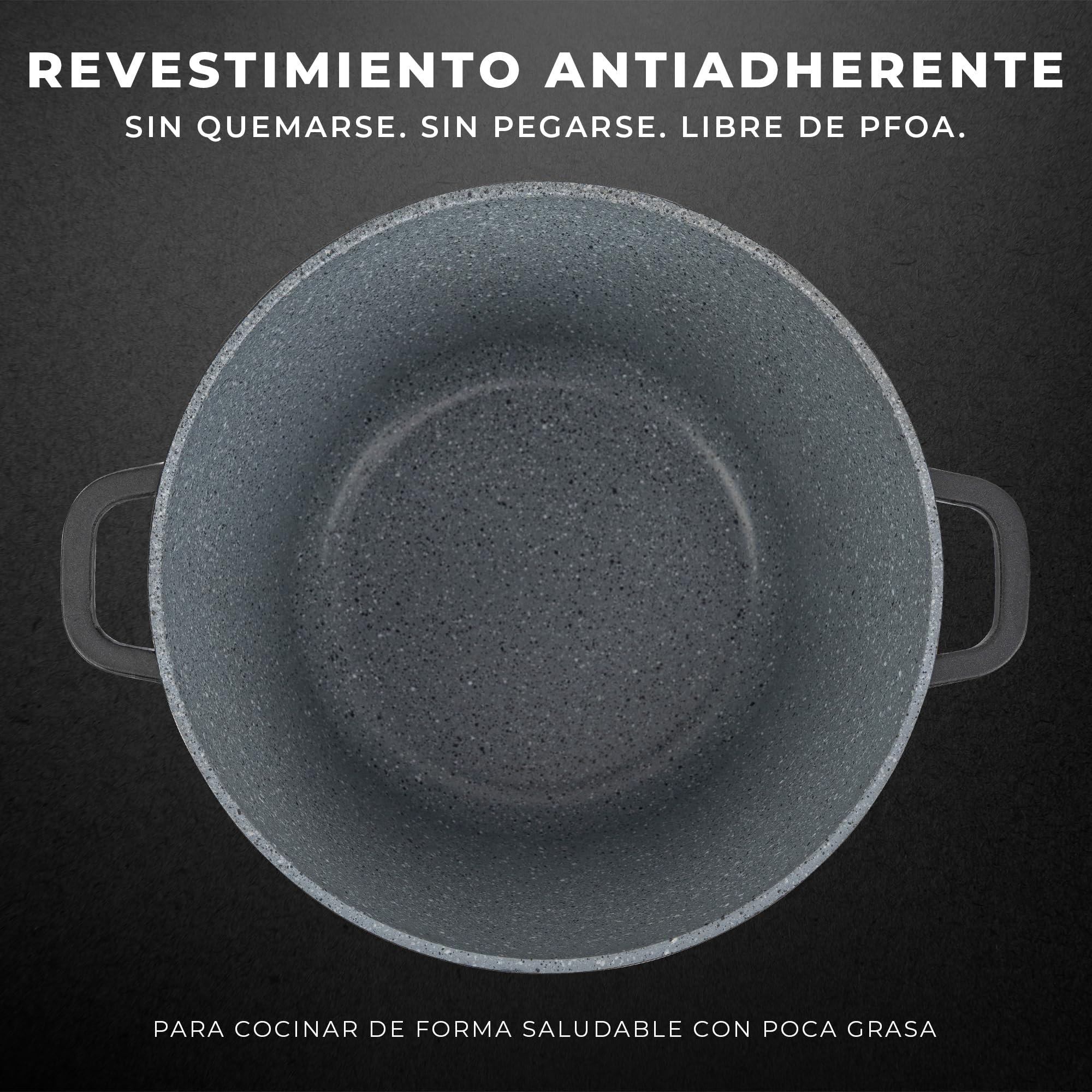KARL HAUSMANN Olla Antiadherente 28 cm 10 L, Inducción, Negro