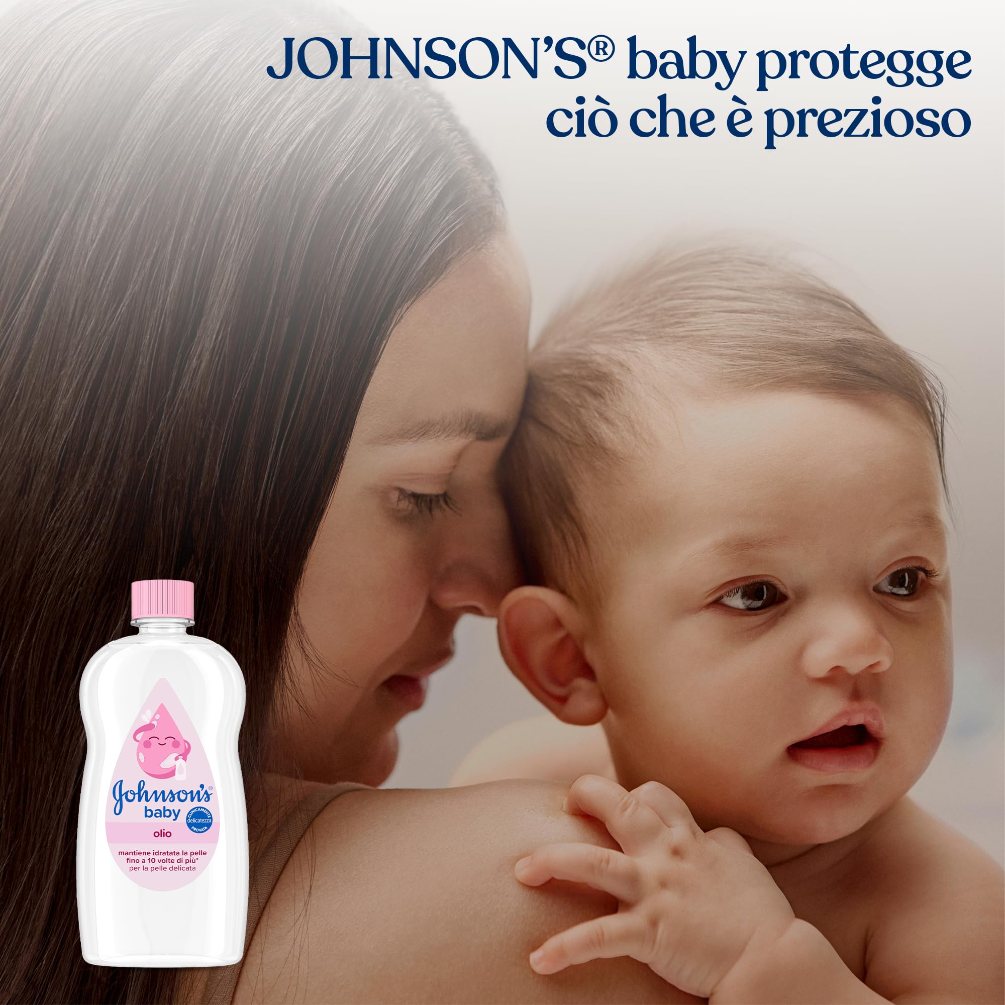 Johnson's Baby Olio per la Pelle Delicata 500 ml, Olio neonato idratante e protettivo