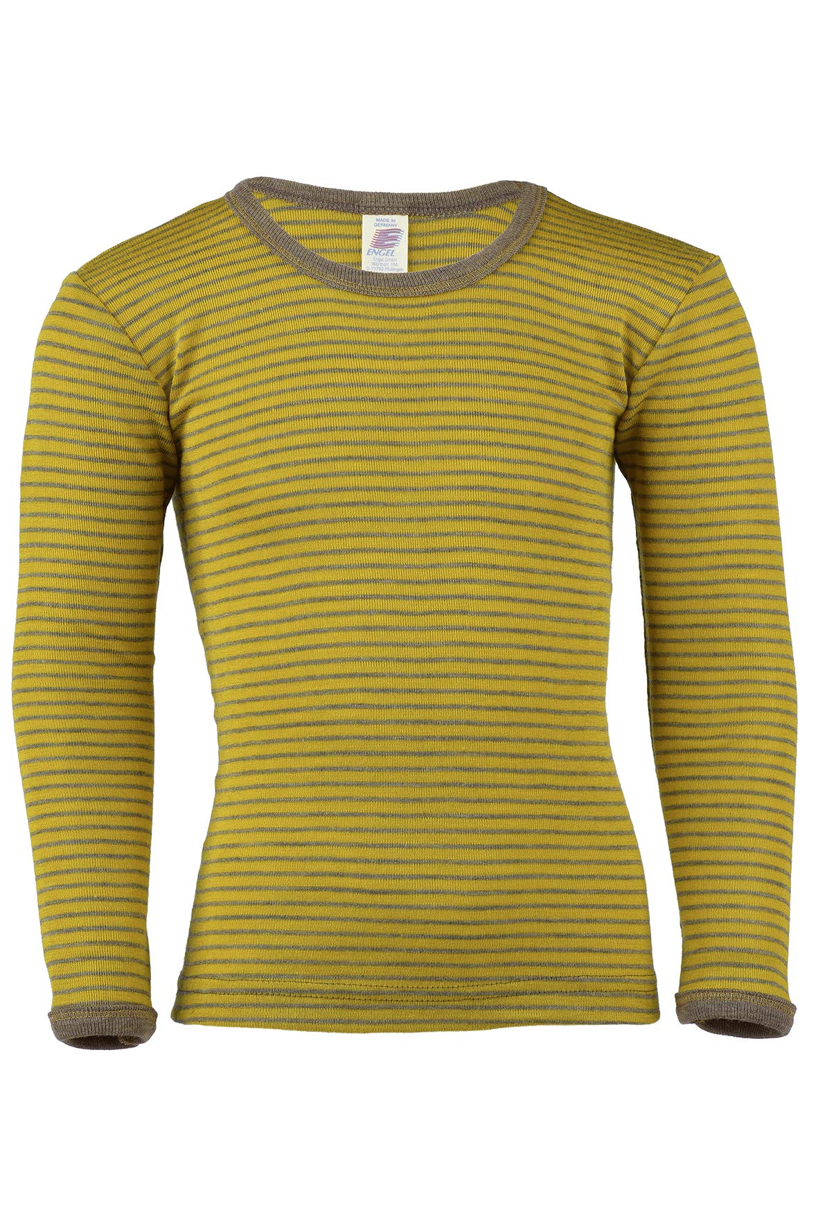 Engel Children's Organic Merino Wool & Silk Base Layer Top (3-4 Years - EU 104, Saffron/Walnut)
