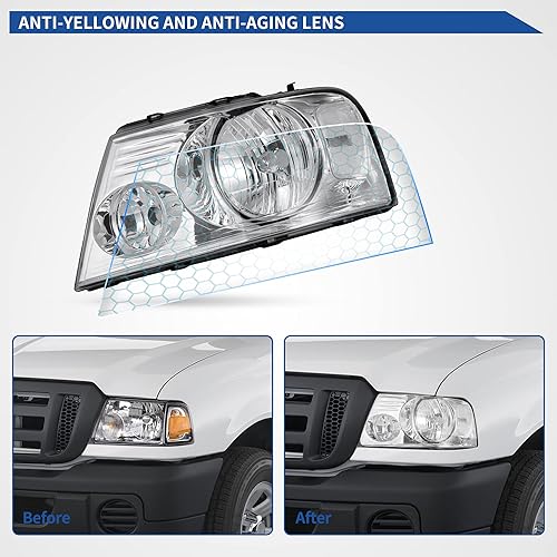 Miniatura 2 de oEdRo Faros delanteros compatibles con Ford F150  06-08 Lincoln Mark LT Pickup 2004, 2005, 2006, 2007, 2008, Ford F150  06-08 Lincoln Mark LT