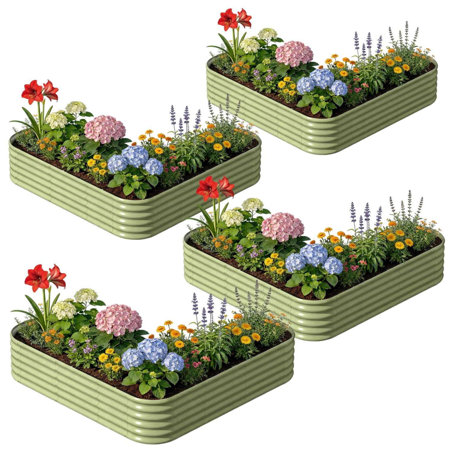 Galvanized Raised Garden Bed - 18" Tall -16