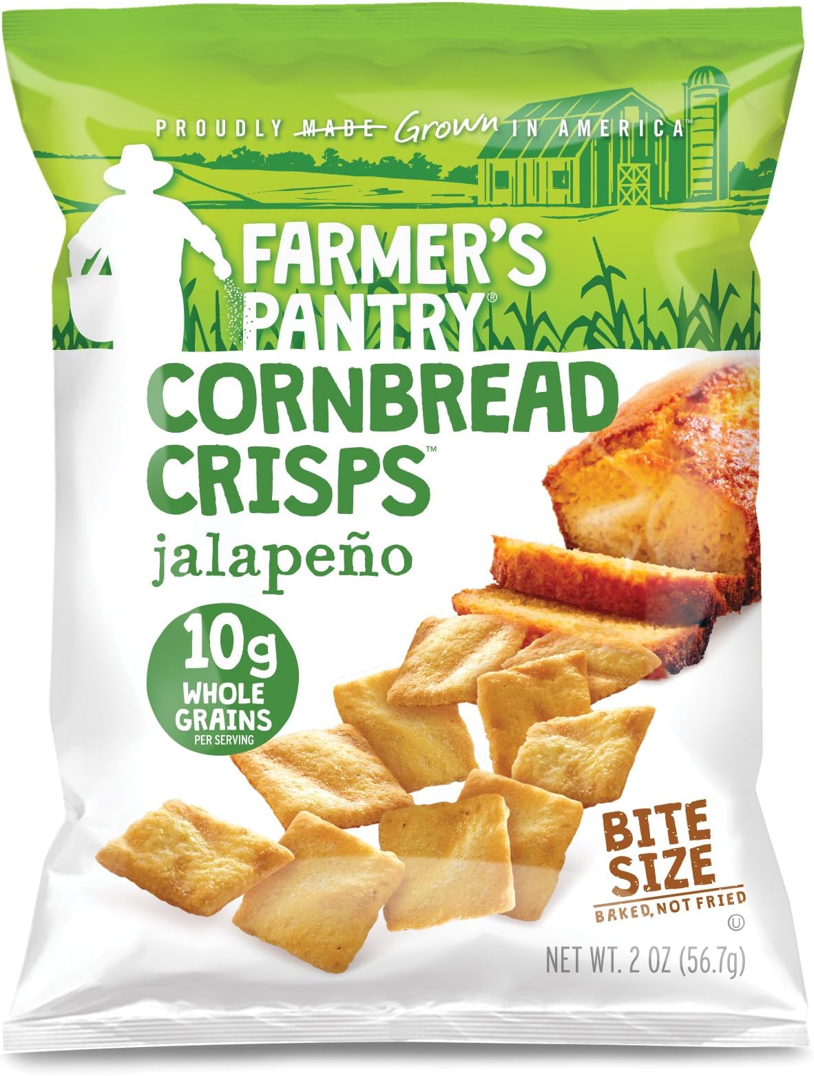 Farmer's Pantry Jalapeno Cornbread Crisps, Jalapeno, 2 Ounce (Pack of 8)