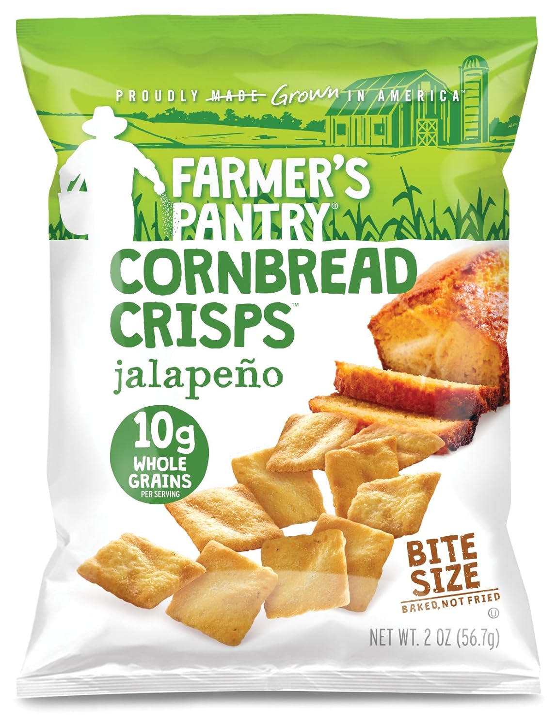Farmer's Pantry Bulk Pack Cornbread Crisps, Jalapeno, 2 Ounce (Pack of 24)