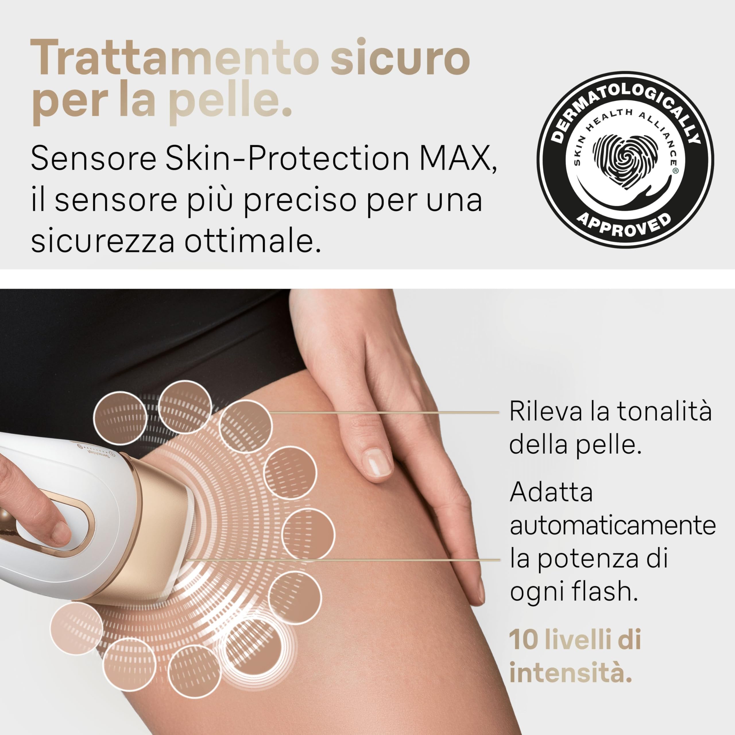 Braun Silk·expert Pro 5 Epilatore LUCE PULSATA, Epilazione A Casa, Alternativa All’Epilazione laser, Con Custodia, Rasoio Donna Venus, 4 Testine, Idea Regalo, Bianco/Oro, PL5382